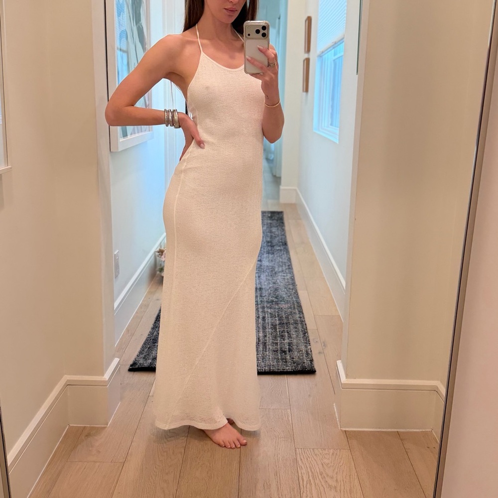 Princess Polly White Halter Maxi Dress